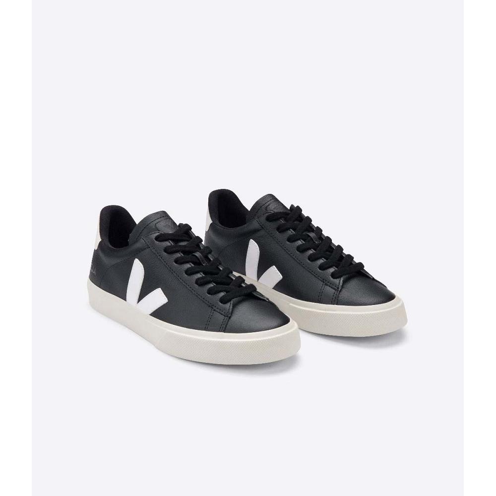 Veja CAMPO CHROMEFREE Men's Low Tops Sneakers Black/White | NZ 294TCE